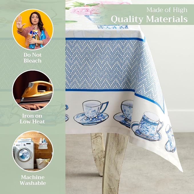 Maison d' Hermine Table Cloth Rectangle Table 100% Cotton 70 x 90 Inches - Image 3