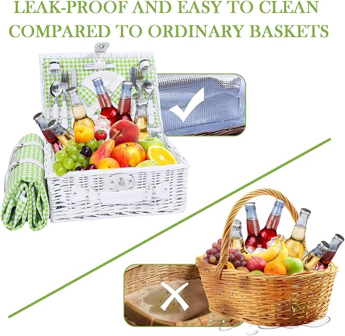 Neti Neti Wicker Picnic Basket for 4 - Image 6