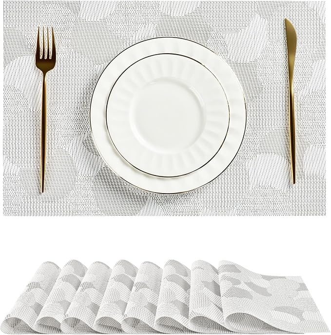 Leetaltree White Placemats Set of 8 by Leetaltree-ArtatEveryTable