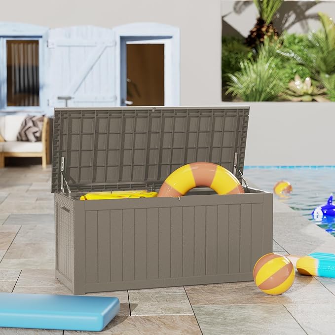 TARKARI 270 Gallon Lockable Resin Deck Box, Waterproof & UV-Resistant Outdoor - Image 6