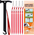 Eurmax USA Hiking Camping Tent Stakes and Hammer Set Lightweight Multi-Function by Eurmax