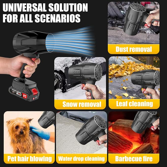 Leaf Blower Cordless with Battery and Charger, 21V Hand Held Blower, Turbo Air - Image 6