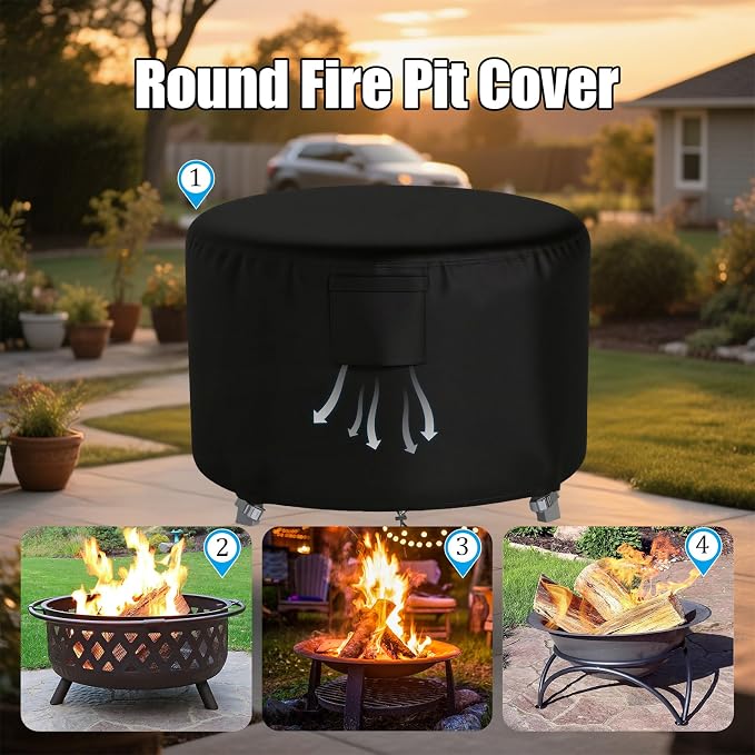 Chinchilla Heavy Duty 48 Inch Round Fire Pit Cover - Image 3
