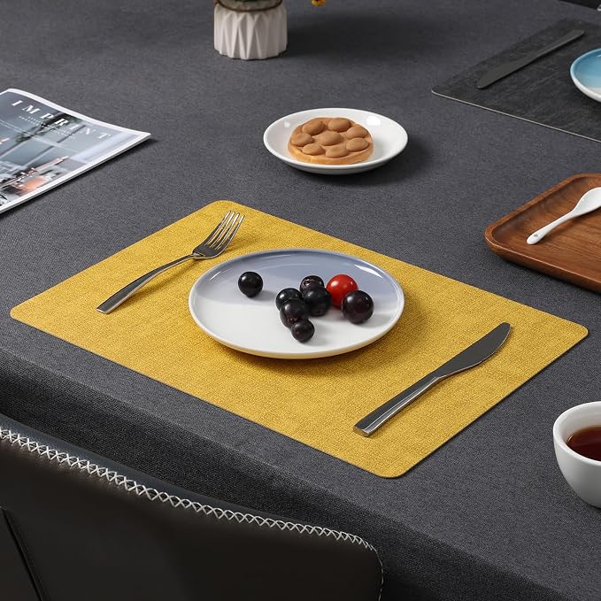 Myir JUN Dual Sided Placemats, Faux Leather Set of 4 - Image 8