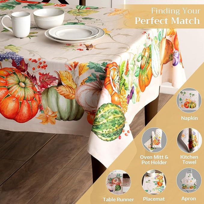Maison d' Hermine Table Cloth Rectangle Table 100% Cotton 60 x 120 Inches Fall - Image 5