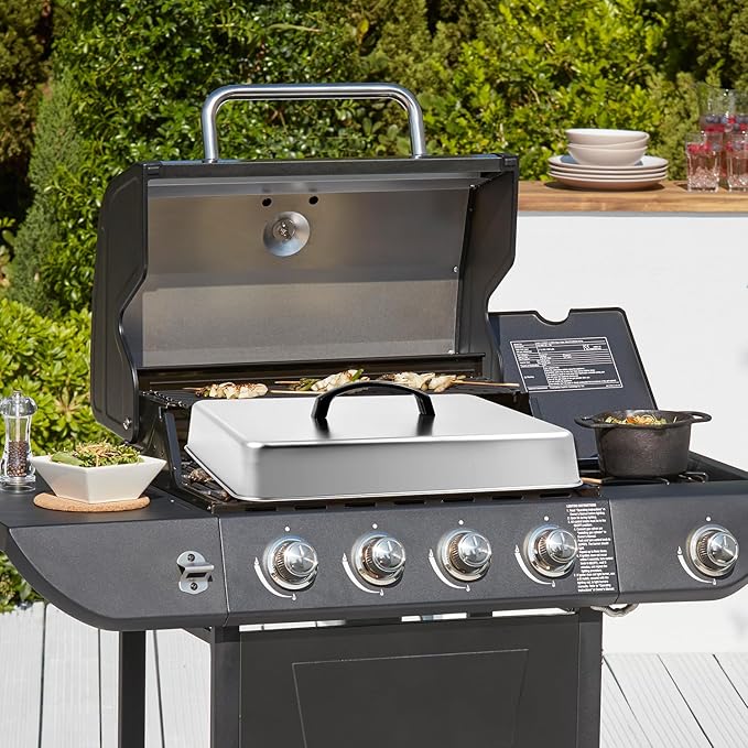 Rectangular Basting Cover, Stainless Steel Grill Cover Lid - Image 5