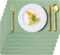 Vinyl Placemats Set of 6 Faux Leather 100% Waterproof Wipeable Washable Place by Uolr