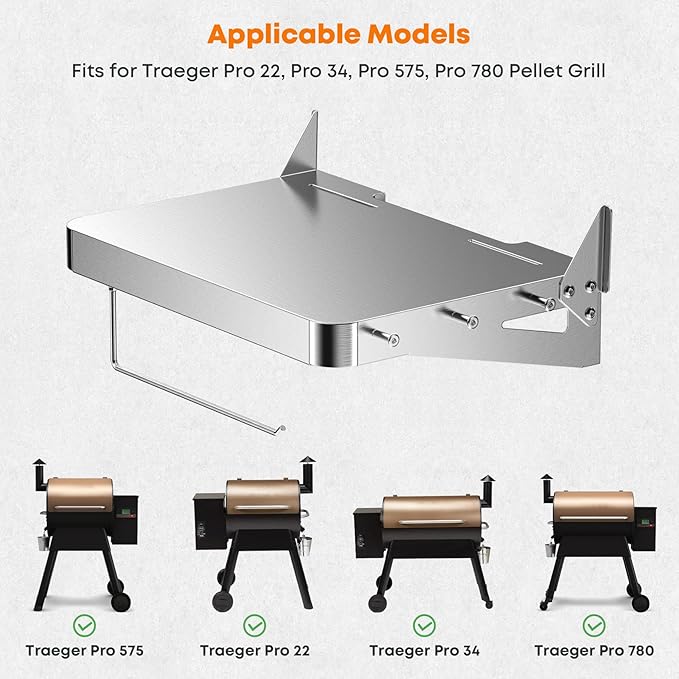 Stanbroil Stainless Grill Side Shelf, Fits Traeger Pro 22, Pro 34, Pro 575 - Image 4