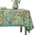 Designer Green Table Cloth Rectangle Table, Vintage Linen Wrinkle Resistant by bilingaier
