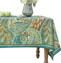 Designer Green Table Cloth Rectangle Table, Vintage Linen Wrinkle Resistant by bilingaier