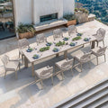 PURPLE LEAF 11 Pieces Patio Dining Set Aluminum Modern Rectangular Table and by PURPLELEAF