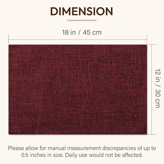 Blue Forest Placemats Set of 4, Dual-Layered Thickened Faux Linen Cloth Place - Image 6