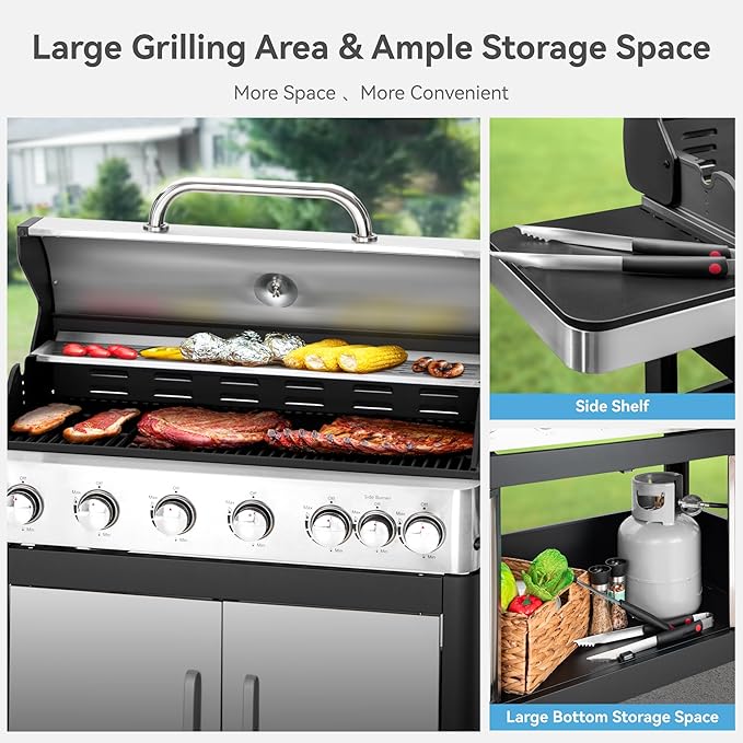 6 Burner Propane Gas BBQ Grill - Image 4