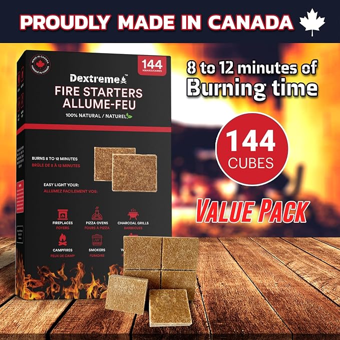 Dextreme Fire Starter Pack of 144/48 Natural Fire Starters Cubes - Image 2