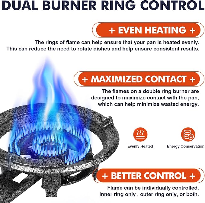 Llamaviva 90, 000 BTU Portable Propane Burner Stove Cast Iron Single Burner - Image 4