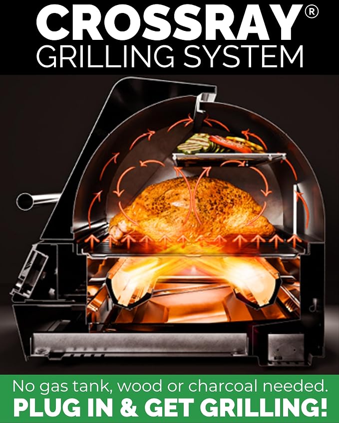 Turbo E XL Electric Grill, 1700W Infrared, Warming Rack and Probe, Apartment - Image 3