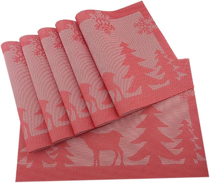 Gugrida Christmas Holiday Placemat 12”x18”, Christmas Table Decor, Holiday by Unknown