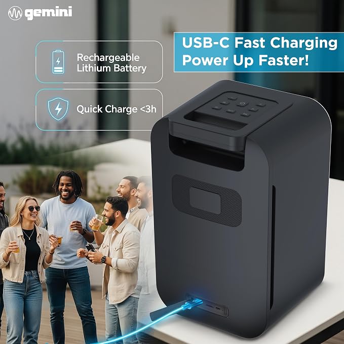Gemini Portable Bluetooth Party Speaker - 600W Peak Power - Image 5