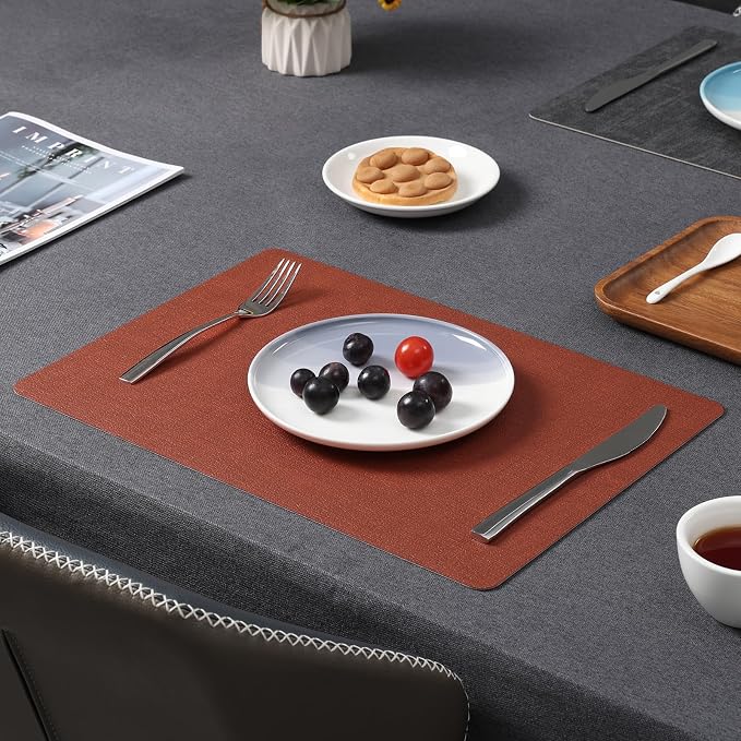 Myir JUN Placemats Dual Sided, Faux Leather Place Mats Set of 6 Indoor - Image 8