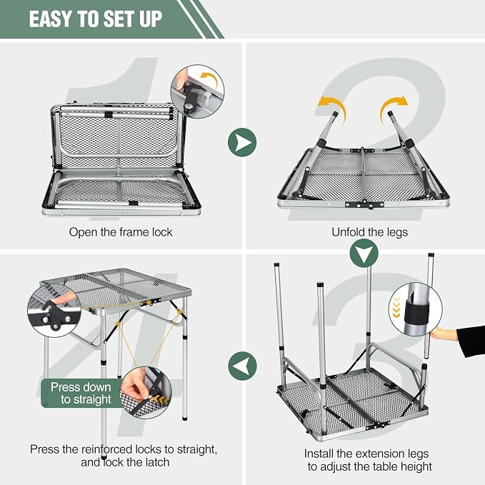 REDCAMP 24" Square Folding Grill Table - Image 7