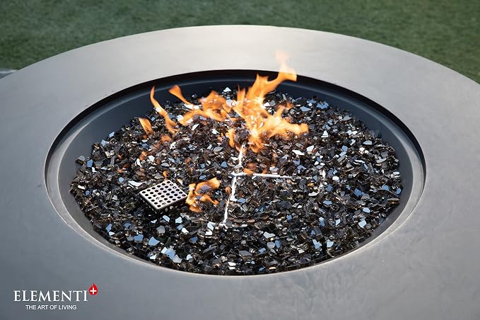 Elementi+ | Nimes Gas Fire Pit Cast Concrete 40" Dia. Round Fire Table - Image 9