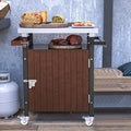 Outdoor Grill Cart with Stainless Steel Tabletop, Patio Kitchen Island with by Unknown