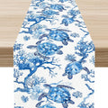 Sea Turtle Table Runner, Summer Coastal Nautical Coral Undersea Tropical Rustic by Unknown