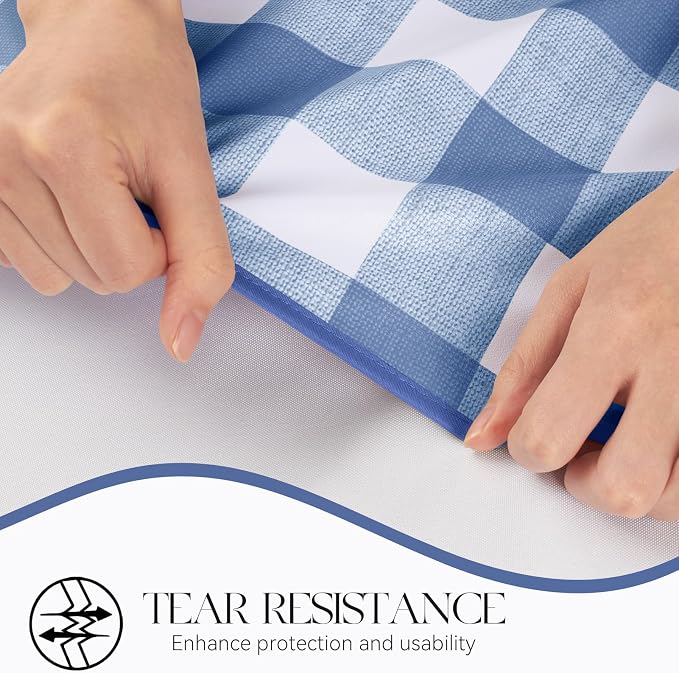 MOSAYT Rectangle Vinyl Tablecloth, 100% Waterproof Buffalo Gingham Plastic - Image 4