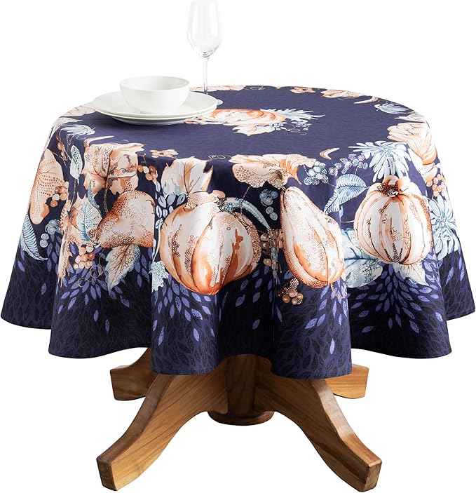 Maison d' Hermine Table Cloth Round Table 100% Cotton 69 Inches Fall Tablecloth by MaisondHermine