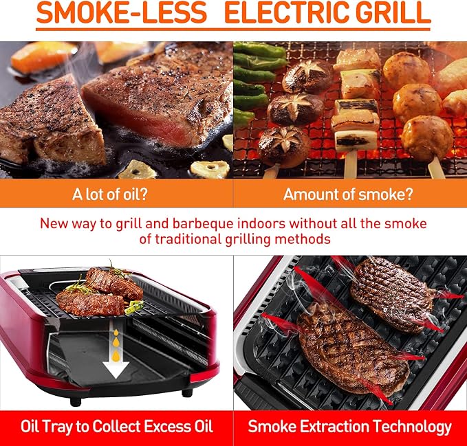 Smokeless Indoor Grill, Techwood 1500W Electric Grill Portable Korean Grill - Image 4