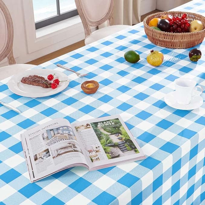 Softalker Gingham Checkered Tablecloth Rectangle - Image 3
