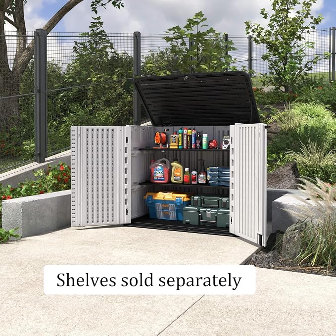 HOMSPARK Storage Shed Weather Resistance, Horizontal Storage Shed - Image 8