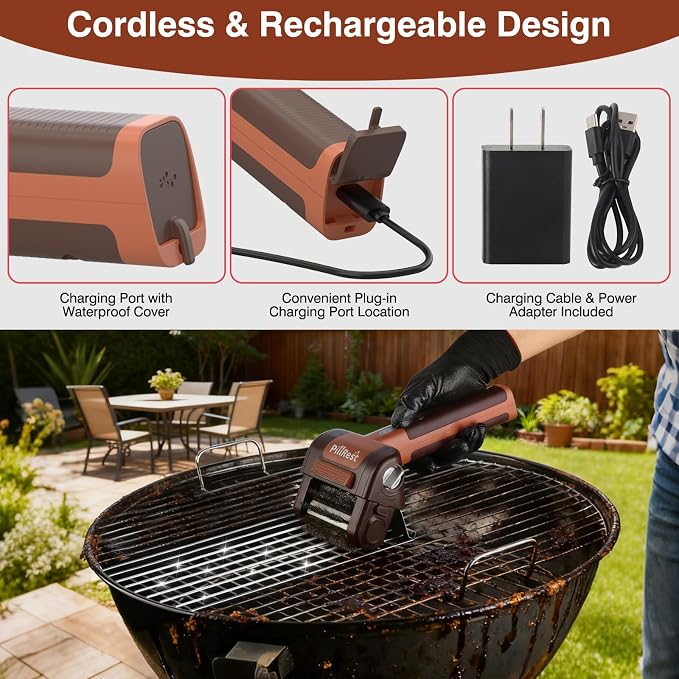 Electric Grill Brush, Cordless Rechargeable Grill Cleaner - Image 2