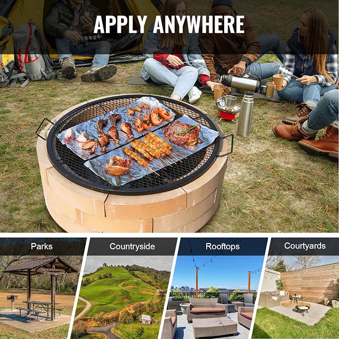 VEVOR X-Marks Fire Pit Grill Grate, Round Cooking Grate, Heavy Duty Steel - Image 6