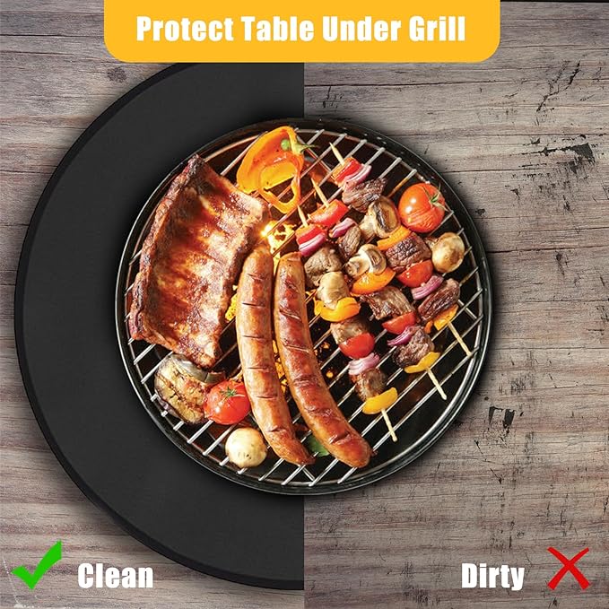 Tirifer 24" Round Grill Mat, Fire Pit Mat Fireproof Under Grill Mat Oil-Proof - Image 2