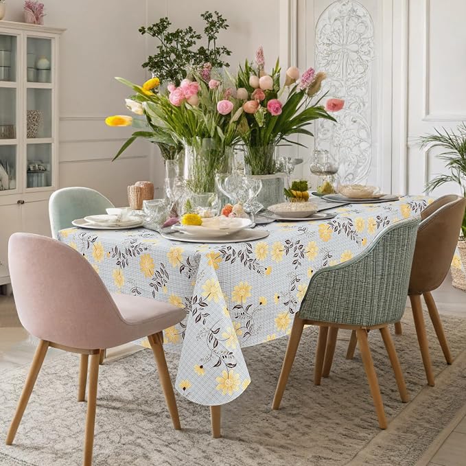 misaya Rectangle Waterproof Vinyl Table Cloth, Wipeable Tablecloth - Image 6
