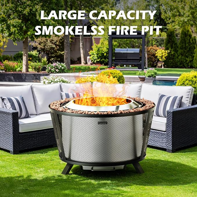 29” Large Capacity Smokeless Fire Pit - Image 6