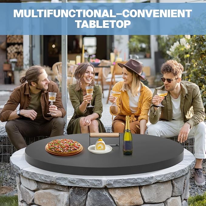 Fire Pit Lid Round 30", Heat Resistant Metal Firepit Cover - Image 7