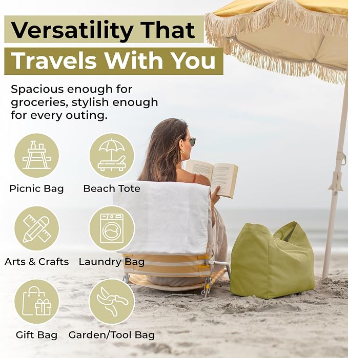 VeraMia Canvas Grocery Bag 3pc XL Set - Image 5