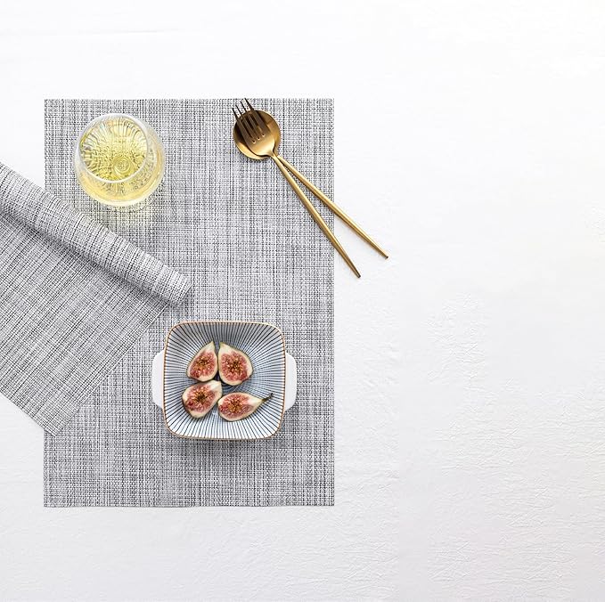 LEXMORE Placemats Set of 8 Vinyl/Plastic Woven Place Mats - Image 6