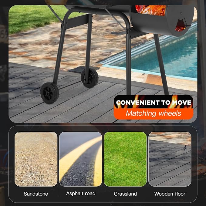 43-inch Charcoal Outdoor BBQ Grill - Image 5