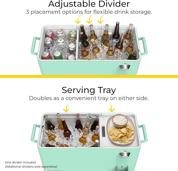 Permasteel 80 Quart Party Cooler, Rolling Ice Chest - Image 3