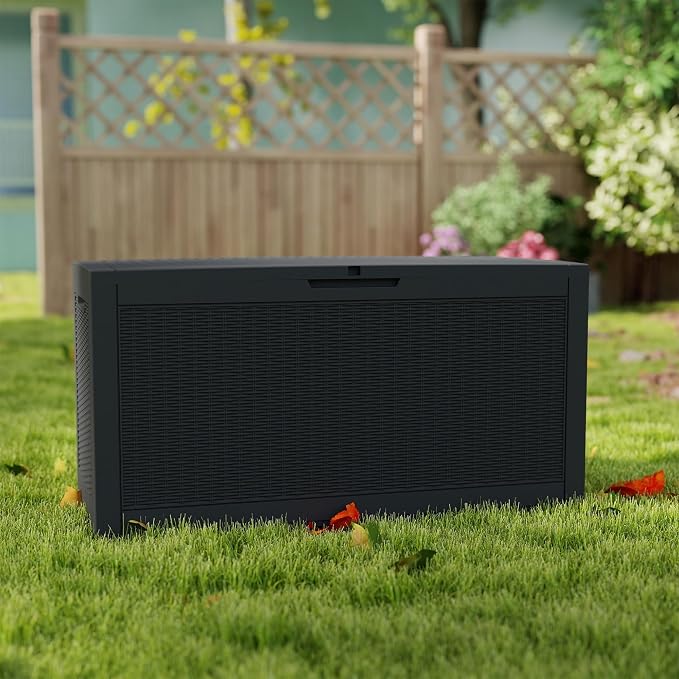 100 Gallon Outdoor Storage Box Waterproof, Resin Deck Boxes - Image 6