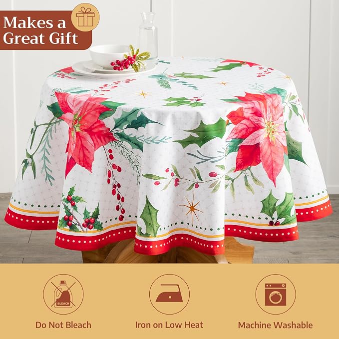 Maison d' Hermine Table Cloth Round Table 100% Cotton 69 Inches Fall Tablecloth - Image 5