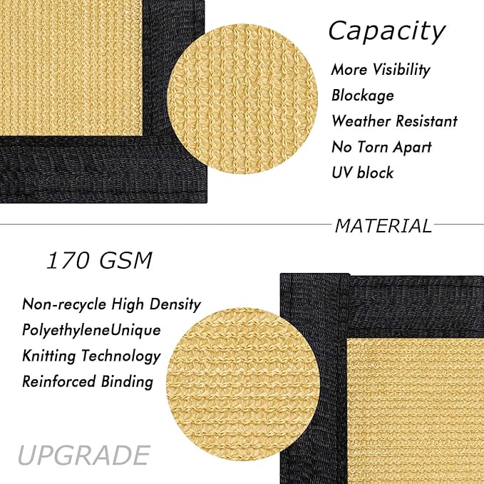 UPGRADE Privacy Fence Screen 4'x90' Sand Outdoor 90% Visibility Blockage 170 - Image 2