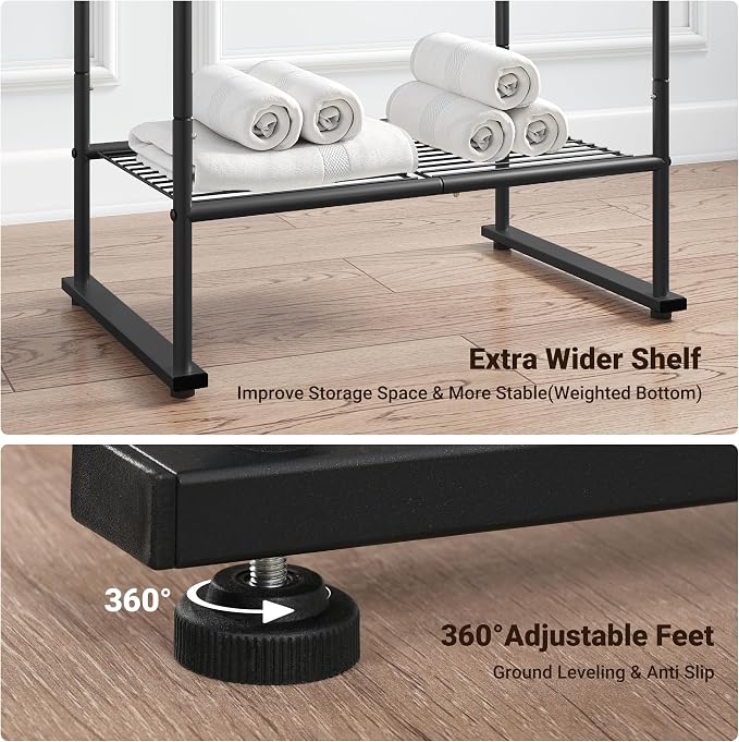 ELYKEN 40'' Tall Standing Towel Racks, 3 Tier Towel Drying Rack Outdoor - Image 5
