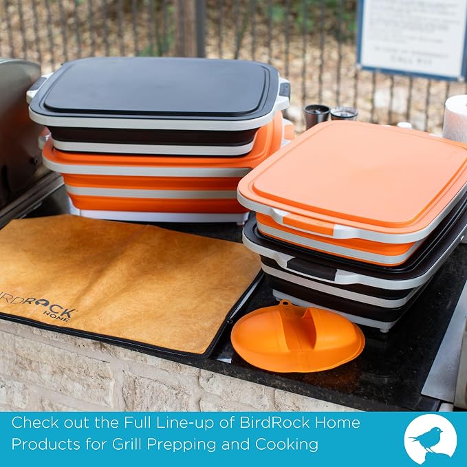 BIRDROCK HOME Collapsible Large BBQ Prep Tub w/Cutting Board, Portable Silicone - Image 8