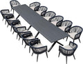 PURPLE LEAF Outdoor Dining Set for 14 All-Weather 16 Pieces Patio Aluminium by PURPLELEAF
