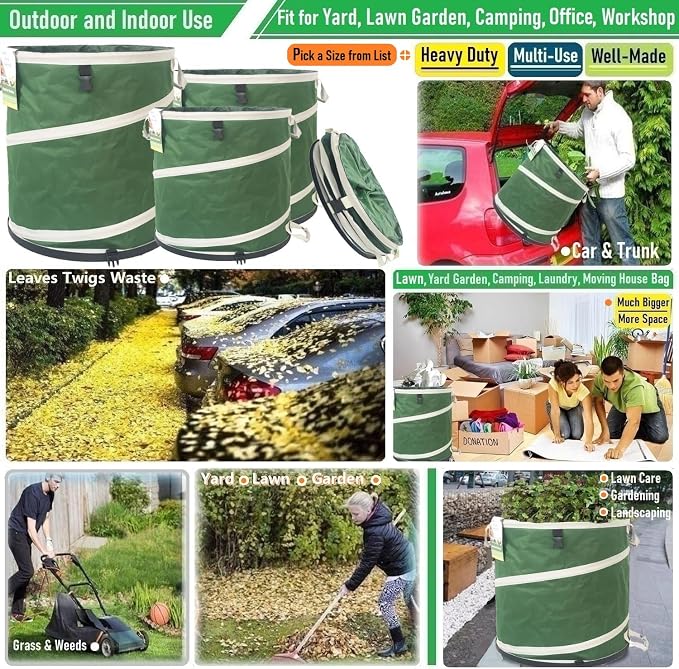 24 Gallon and 46 Gallon Collapsible Trash Can Solid Bottom - Image 2