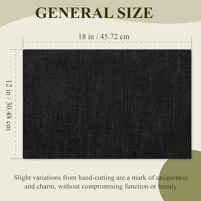 KXN Placemats Set of 8, Dual-Layer Thickened Faux Linen Table Mats, Heat - Image 6